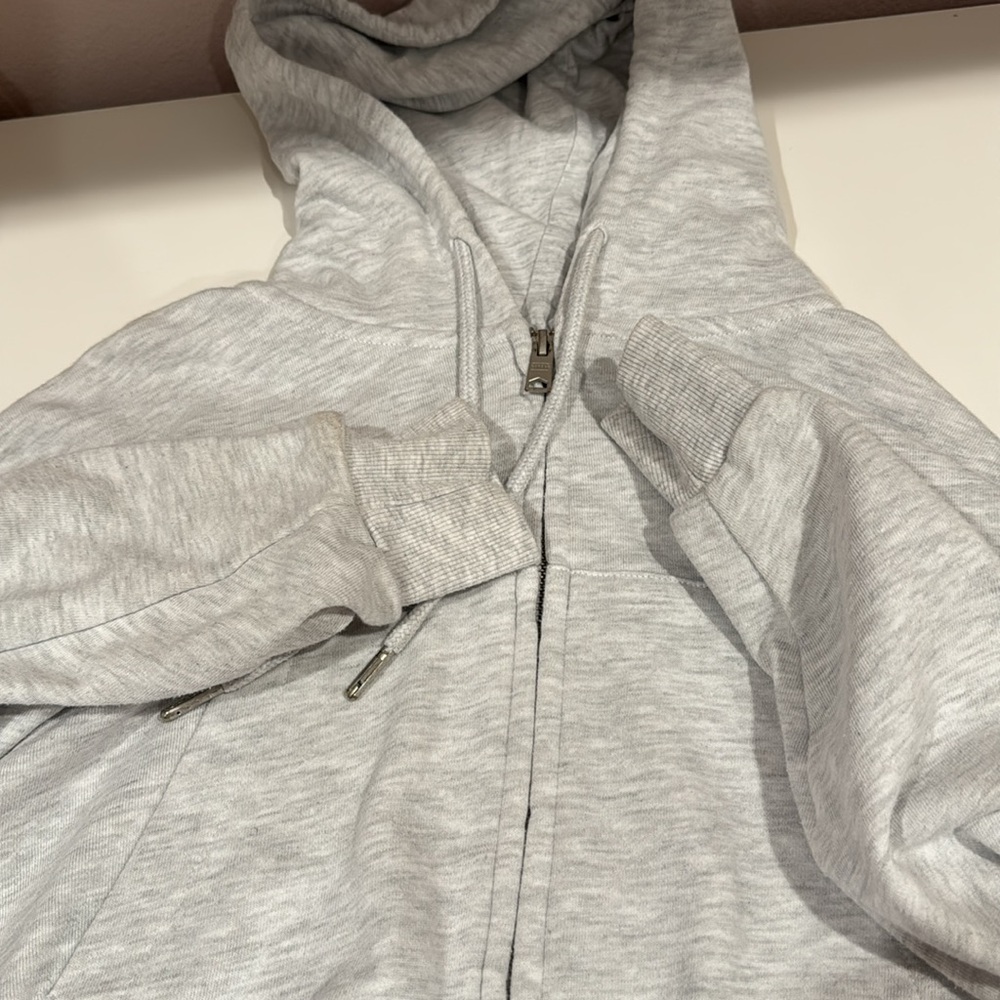 Garage Light Gray Cocoon Zipper Hoodie Cropped - Picture 2 of 5